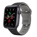 Bracelet de montre en silicone à boucle inversée texture vague, pour Apple Watch Series 6 40mm, pour Apple Watch Series 6 44mm, pour Apple Watch Series 5 44mm, pour Apple Watch Series 5 40mm