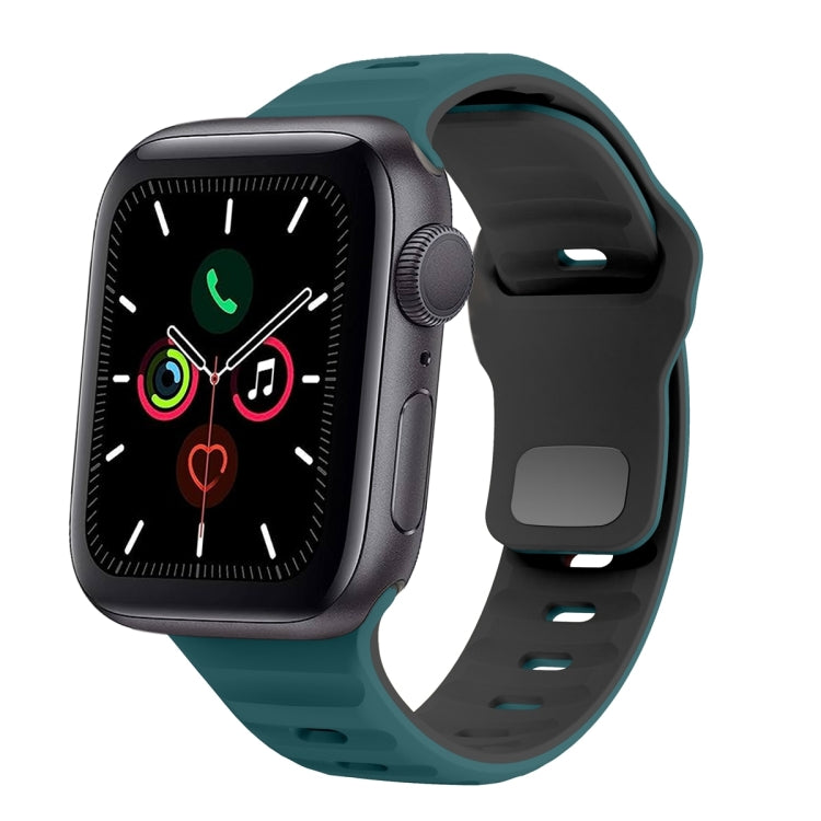 Bracelet de montre en silicone à boucle inversée texture vague, pour Apple Watch Series 6 40mm, pour Apple Watch Series 6 44mm, pour Apple Watch Series 5 44mm, pour Apple Watch Series 5 40mm
