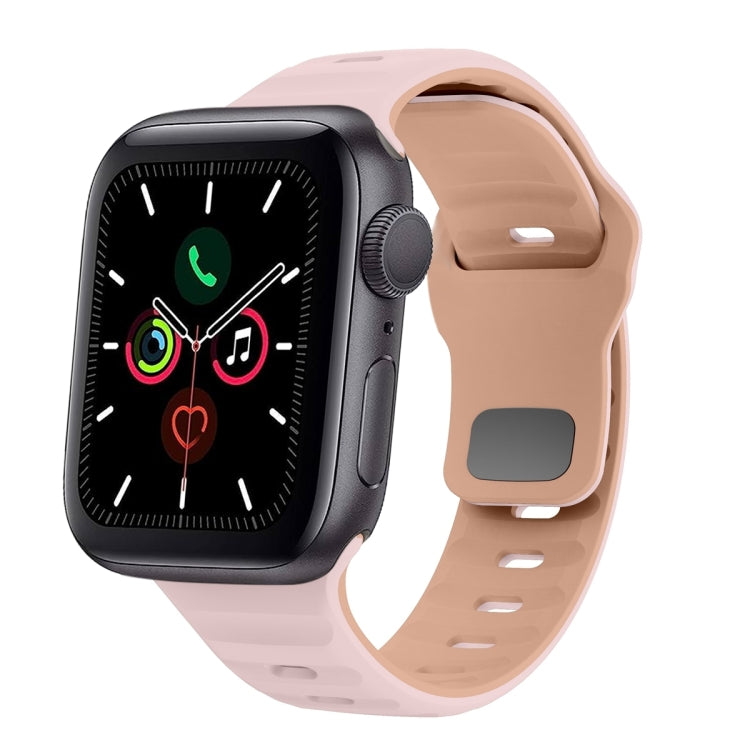 Bracelet de montre en silicone à boucle inversée texture vague, pour Apple Watch Series 6 40mm, pour Apple Watch Series 6 44mm, pour Apple Watch Series 5 44mm, pour Apple Watch Series 5 40mm