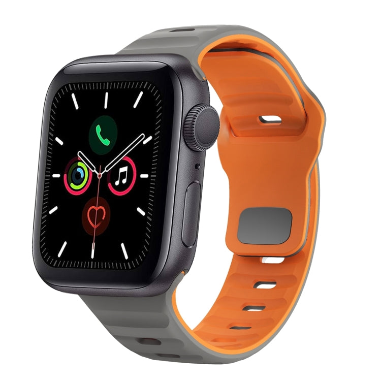 Bracelet de montre en silicone à boucle inversée texture vague, pour Apple Watch Series 6 40mm, pour Apple Watch Series 6 44mm, pour Apple Watch Series 5 44mm, pour Apple Watch Series 5 40mm