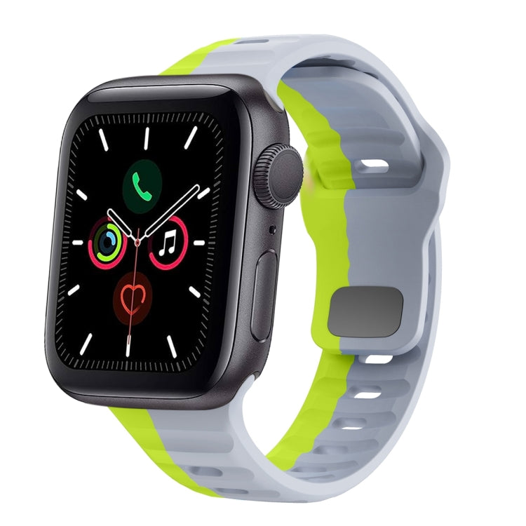 Bracelet de montre en silicone à boucle inversée texture vague, pour Apple Watch Series 6 40mm, pour Apple Watch Series 6 44mm, pour Apple Watch Series 5 44mm, pour Apple Watch Series 5 40mm