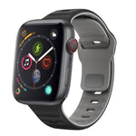 Bracelet de montre en silicone à boucle inversée texture vague, pour Apple Watch Series 4 44mm, pour Apple Watch Series 4 40mm, pour Apple Watch Series 3 38mm, pour Apple Watch Series 3 42mm
