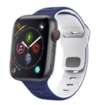 Bracelet de montre en silicone à boucle inversée texture vague, pour Apple Watch Series 4 44mm, pour Apple Watch Series 4 40mm, pour Apple Watch Series 3 38mm, pour Apple Watch Series 3 42mm