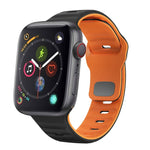 Bracelet de montre en silicone à boucle inversée texture vague, pour Apple Watch Series 4 44mm, pour Apple Watch Series 4 40mm, pour Apple Watch Series 3 38mm, pour Apple Watch Series 3 42mm