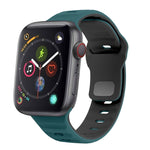 Bracelet de montre en silicone à boucle inversée texture vague, pour Apple Watch Series 4 44mm, pour Apple Watch Series 4 40mm, pour Apple Watch Series 3 38mm, pour Apple Watch Series 3 42mm