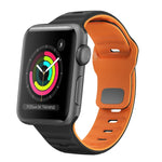 Bracelet de montre en silicone à boucle inversée texture vague, pour Apple Watch Series 4 44mm, pour Apple Watch Series 4 40mm, pour Apple Watch Series 3 38mm, pour Apple Watch Series 3 42mm
