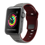 Bracelet de montre en silicone à boucle inversée texture vague, pour Apple Watch Series 4 44mm, pour Apple Watch Series 4 40mm, pour Apple Watch Series 3 38mm, pour Apple Watch Series 3 42mm