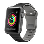 Bracelet de montre en silicone à boucle inversée texture vague, pour Apple Watch Series 2 42mm, pour Apple Watch Series 2 38mm, pour Apple Watch 42mm, pour Apple Watch 38mm