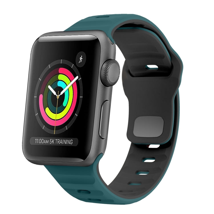Bracelet de montre en silicone à boucle inversée texture vague, pour Apple Watch Series 2 42mm, pour Apple Watch Series 2 38mm, pour Apple Watch 42mm, pour Apple Watch 38mm