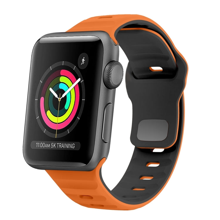 Bracelet de montre en silicone à boucle inversée texture vague, pour Apple Watch Series 2 42mm, pour Apple Watch Series 2 38mm, pour Apple Watch 42mm, pour Apple Watch 38mm