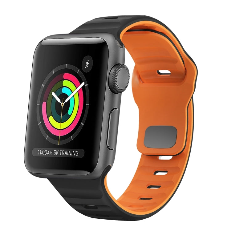 Bracelet de montre en silicone à boucle inversée texture vague, pour Apple Watch Series 2 42mm, pour Apple Watch Series 2 38mm, pour Apple Watch 42mm, pour Apple Watch 38mm