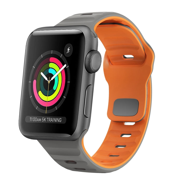 Bracelet de montre en silicone à boucle inversée texture vague, pour Apple Watch Series 2 42mm, pour Apple Watch Series 2 38mm, pour Apple Watch 42mm, pour Apple Watch 38mm