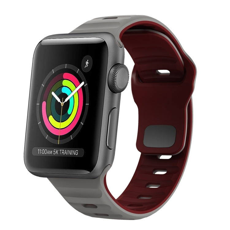 Bracelet de montre en silicone à boucle inversée texture vague, pour Apple Watch Series 2 42mm, pour Apple Watch Series 2 38mm, pour Apple Watch 42mm, pour Apple Watch 38mm