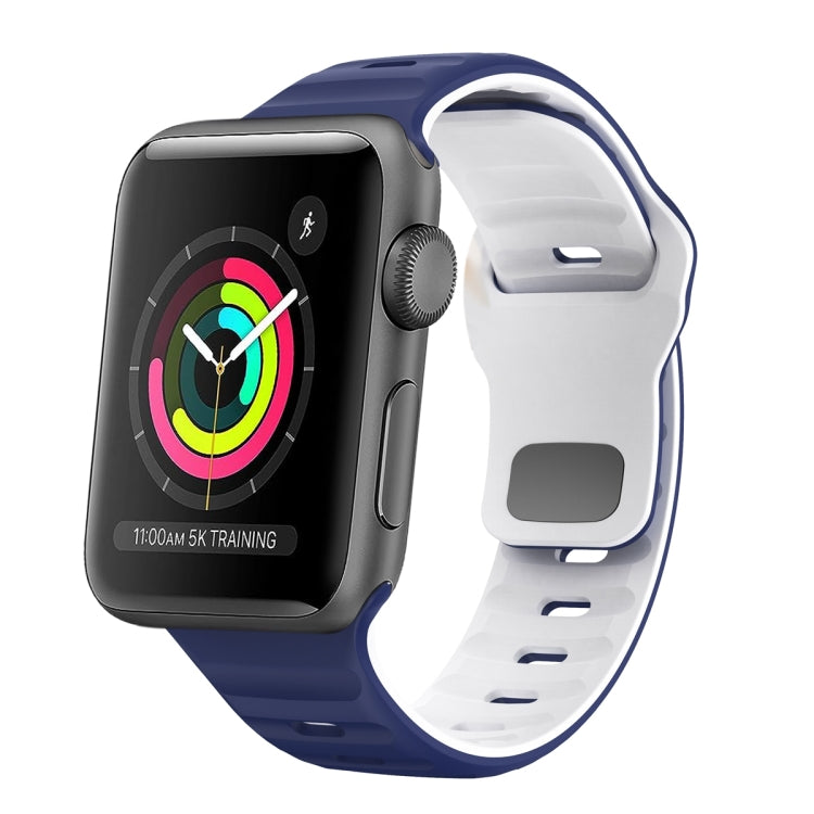 Bracelet de montre en silicone à boucle inversée texture vague, pour Apple Watch Series 2 42mm, pour Apple Watch Series 2 38mm, pour Apple Watch 42mm, pour Apple Watch 38mm