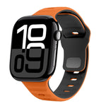 Bracelet de montre en silicone à boucle inversée texture vague, pour Apple Watch Series 10 46mm, pour Apple Watch Series 10 42mm, pour Apple Watch SE 2023 44mm, pour Apple Watch SE 2023 40mm