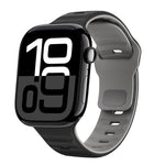 Bracelet de montre en silicone à boucle inversée texture vague, pour Apple Watch Series 10 46mm, pour Apple Watch Series 10 42mm, pour Apple Watch SE 2023 44mm, pour Apple Watch SE 2023 40mm