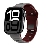 Bracelet de montre en silicone à boucle inversée texture vague, pour Apple Watch Series 10 46mm, pour Apple Watch Series 10 42mm, pour Apple Watch SE 2023 44mm, pour Apple Watch SE 2023 40mm