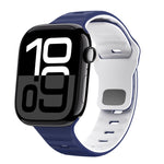 Bracelet de montre en silicone à boucle inversée texture vague, pour Apple Watch Series 10 46mm, pour Apple Watch Series 10 42mm, pour Apple Watch SE 2023 44mm, pour Apple Watch SE 2023 40mm
