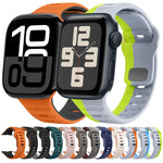 Bracelet de montre en silicone à boucle inversée texture vague, pour Apple Watch Series 4 44mm, pour Apple Watch Series 4 40mm, pour Apple Watch Series 3 38mm, pour Apple Watch Series 3 42mm