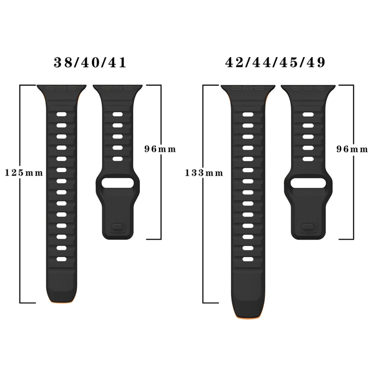 Bracelet de montre en silicone à boucle inversée texture vague, pour Apple Watch Series 4 44mm, pour Apple Watch Series 4 40mm, pour Apple Watch Series 3 38mm, pour Apple Watch Series 3 42mm