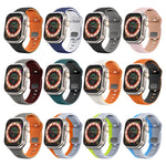 Bracelet de montre en silicone à boucle inversée texture vague, pour Apple Watch Series 8 41mm, pour Apple Watch Series 8 45mm, pour Apple Watch SE 2022 40mm, pour Apple Watch SE 2022 44mm