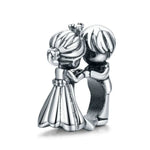 Pendentif en Argent Sterling S925 Deux Petits Points Perles DIY pour Bracelet Collier