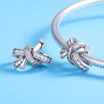 Perles Nœud Doux en Argent Sterling S925 Accessoires DIY pour Bracelet Collier