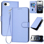 YX0070 Étui de téléphone en cuir avec boucle en fibre de carbone et cordon, Pour iPhone 17e / 16e, Pour iPhone 17 Pro Max, Pour iPhone 17 Pro, Pour iPhone 17, Pour iPhone Air, Pour iPhone 16 Pro Max