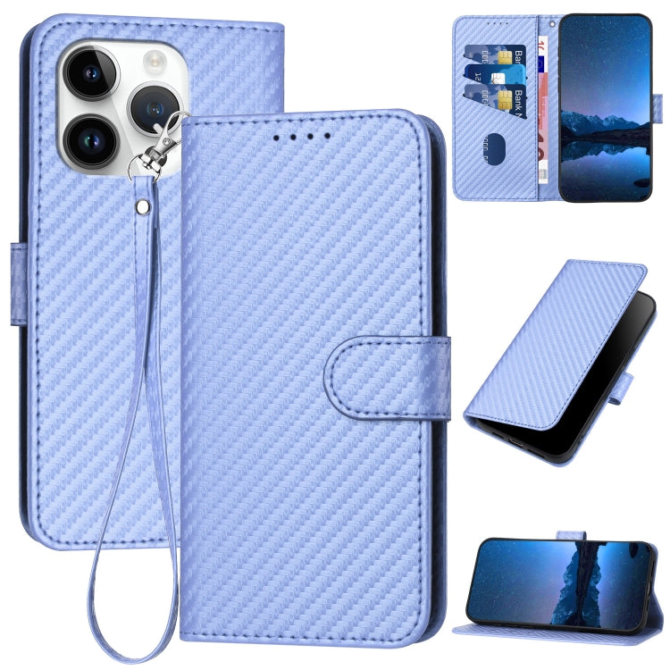 Coque de téléphone en cuir avec boucle en fibre de carbone YX0070 et cordon, pour iPhone 13 Pro Max, pour iPhone 13 Pro, pour iPhone 13, pour iPhone 13 mini, pour iPhone 12 / 12 Pro, pour iPhone 12 Pro Max