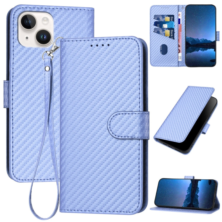 Coque de téléphone en cuir avec boucle en fibre de carbone YX0070 et cordon, pour iPhone 13 Pro Max, pour iPhone 13 Pro, pour iPhone 13, pour iPhone 13 mini, pour iPhone 12 / 12 Pro, pour iPhone 12 Pro Max