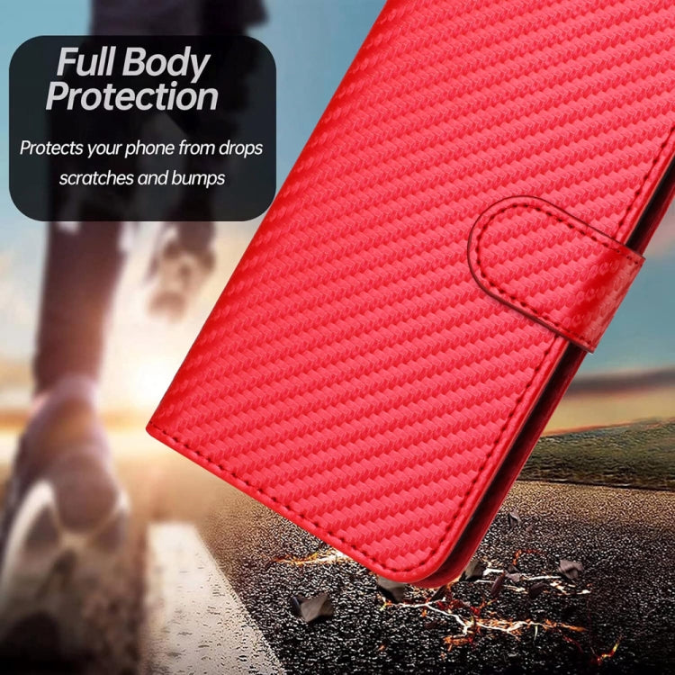 Étui de téléphone en cuir avec boucle en fibre de carbone YX0070 et cordon, pour iPhone 12 mini, pour iPhone 11 Pro Max, pour iPhone 11, pour iPhone 11 Pro, pour iPhone X / XS, pour iPhone XR