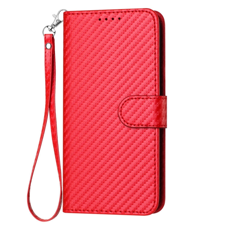 YX0070 Étui de téléphone en cuir avec boucle en fibre de carbone et cordon, Pour iPhone XS Max, Pour iPhone 8 Plus / 7 Plus