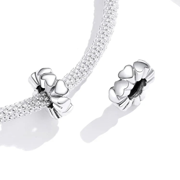 Perles en Forme de Cœur en Argent Sterling S925 Accessoires DIY pour Bracelet Collier