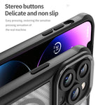 Coque de téléphone translucide MagSafe texture fibre de carbone, pour iPhone 11 Pro