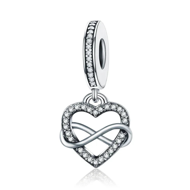 Pendentif Diamant en Forme de Cœur en Argent Sterling S925 Accessoires DIY pour Bracelet Collier
