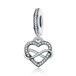 Pendentif Diamant en Forme de Cœur en Argent Sterling S925 Accessoires DIY pour Bracelet Collier
