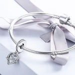 Pendentif Diamant en Forme de Cœur en Argent Sterling S925 Accessoires DIY pour Bracelet Collier