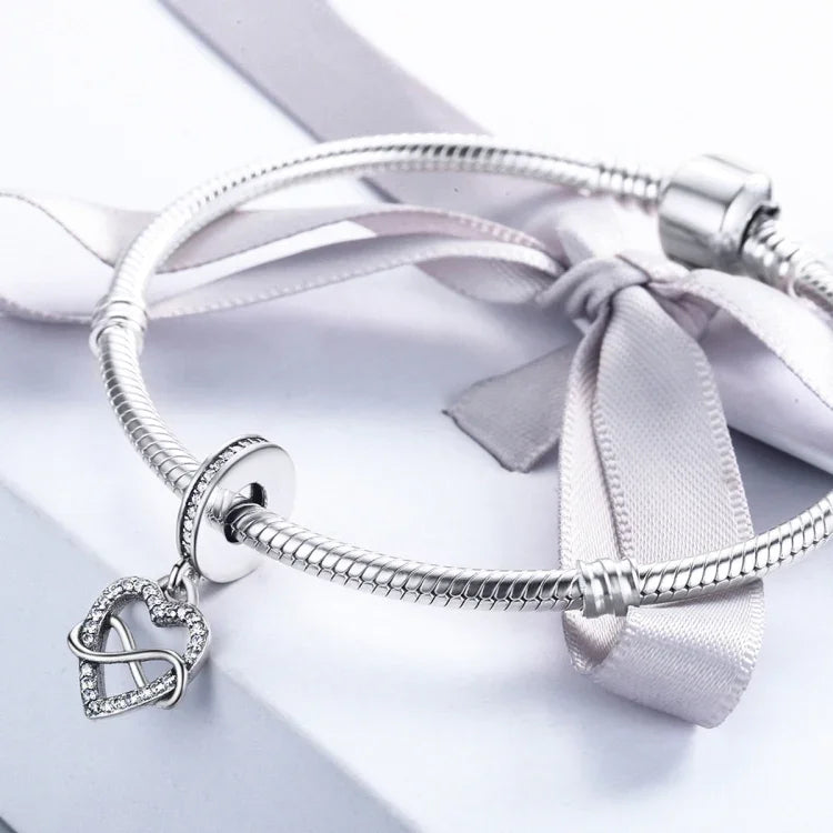 Pendentif Diamant en Forme de Cœur en Argent Sterling S925 Accessoires DIY pour Bracelet Collier