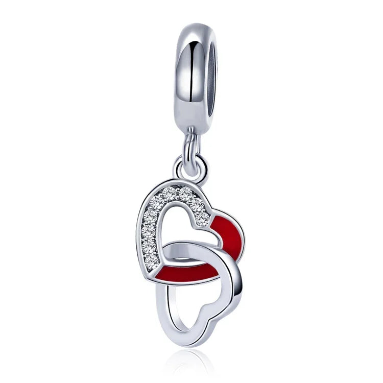 Pendentif Créatif Cœur à Cœur Fait Main en Argent S925 avec Cordon Accessoires