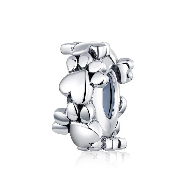 Accessoires Bracelet Perlé en Forme de Cœur Argent Sterling S925 Perles Séparées Empreintes d'Amour Perles Détachées