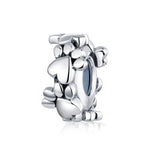 Accessoires Bracelet Perlé en Forme de Cœur Argent Sterling S925 Perles Séparées Empreintes d'Amour Perles Détachées