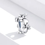 Accessoires Bracelet Perlé en Forme de Cœur Argent Sterling S925 Perles Séparées Empreintes d'Amour Perles Détachées