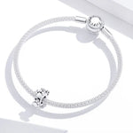 Accessoires Bracelet Perlé en Forme de Cœur Argent Sterling S925 Perles Séparées Empreintes d'Amour Perles Détachées