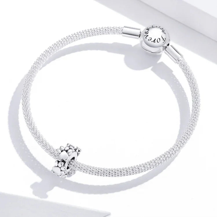 Accessoires Bracelet Perlé en Forme de Cœur Argent Sterling S925 Perles Séparées Empreintes d'Amour Perles Détachées