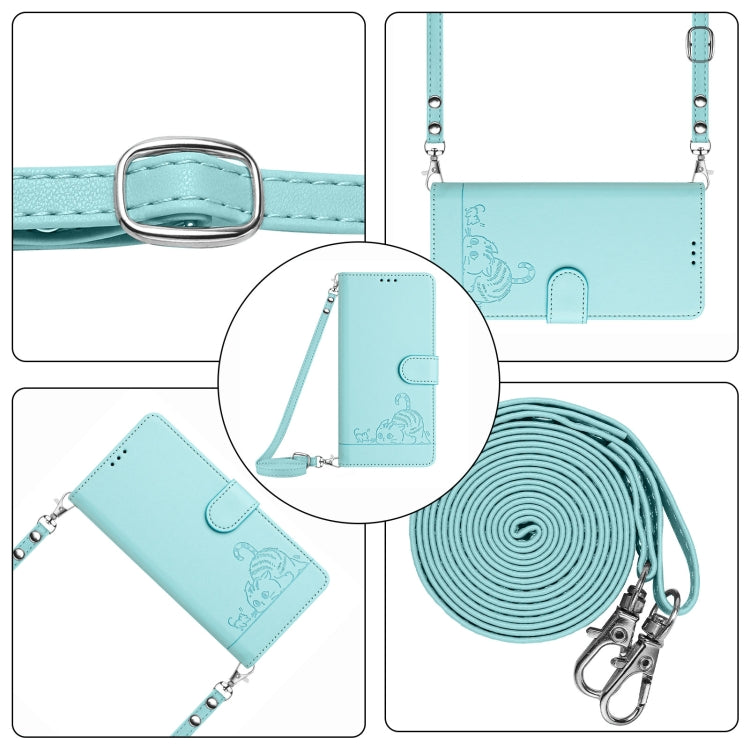 Étui de téléphone en cuir avec motif en relief Chat Rat et lanière, compatible RFID, pour iPhone 13 mini, pour iPhone 12/12 Pro, pour iPhone 12 Pro Max, pour iPhone 12 mini, pour iPhone 11 Pro Max, pour iPhone 11, pour iPhone 11 Pro, pour iPhone XS / X
