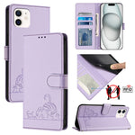 Étui de téléphone en cuir avec motif en relief Chat Rat et lanière, compatible RFID, pour iPhone 13 mini, pour iPhone 12/12 Pro, pour iPhone 12 Pro Max, pour iPhone 12 mini, pour iPhone 11 Pro Max, pour iPhone 11, pour iPhone 11 Pro, pour iPhone XS / X
