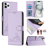Étui de téléphone en cuir avec motif en relief Chat Rat et lanière, compatible RFID, pour iPhone 13 mini, pour iPhone 12/12 Pro, pour iPhone 12 Pro Max, pour iPhone 12 mini, pour iPhone 11 Pro Max, pour iPhone 11, pour iPhone 11 Pro, pour iPhone XS / X