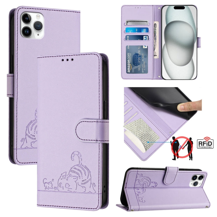 Étui de téléphone en cuir avec motif en relief Chat Rat et lanière, compatible RFID, pour iPhone 13 mini, pour iPhone 12/12 Pro, pour iPhone 12 Pro Max, pour iPhone 12 mini, pour iPhone 11 Pro Max, pour iPhone 11, pour iPhone 11 Pro, pour iPhone XS / X