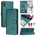 Étui de téléphone en cuir avec motif en relief Chat Rat et lanière, compatible RFID, pour iPhone 13 mini, pour iPhone 12/12 Pro, pour iPhone 12 Pro Max, pour iPhone 12 mini, pour iPhone 11 Pro Max, pour iPhone 11, pour iPhone 11 Pro, pour iPhone XS / X