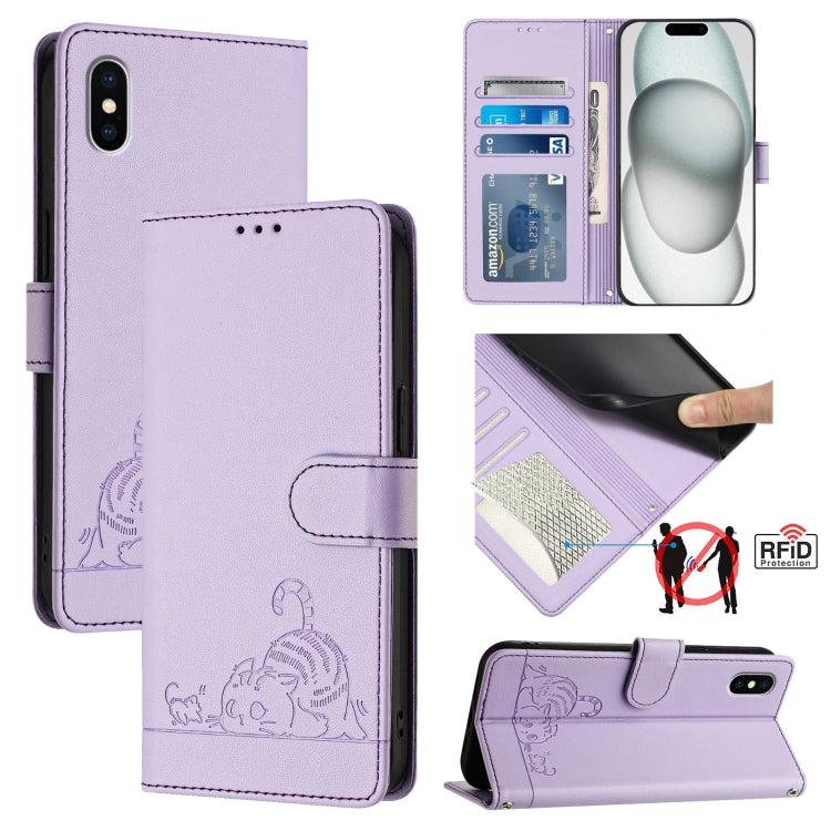 Étui de téléphone en cuir avec motif en relief Chat Rat et lanière, compatible RFID, pour iPhone 13 mini, pour iPhone 12/12 Pro, pour iPhone 12 Pro Max, pour iPhone 12 mini, pour iPhone 11 Pro Max, pour iPhone 11, pour iPhone 11 Pro, pour iPhone XS / X